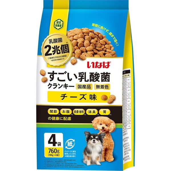 いなば すごい乳酸菌 クランキー チーズ味 190g×4袋のパッケージ