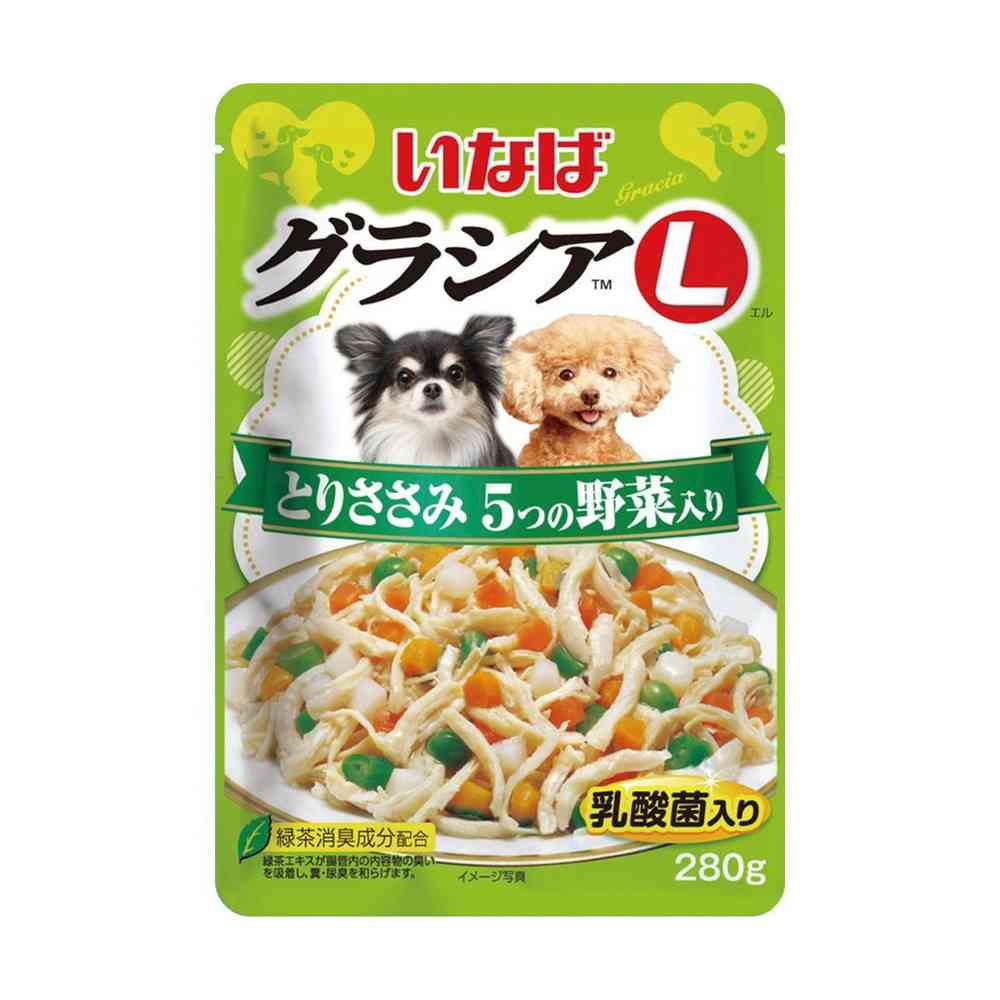 グラシアL とりささみ 5つの野菜入り 280gのパッケージ
