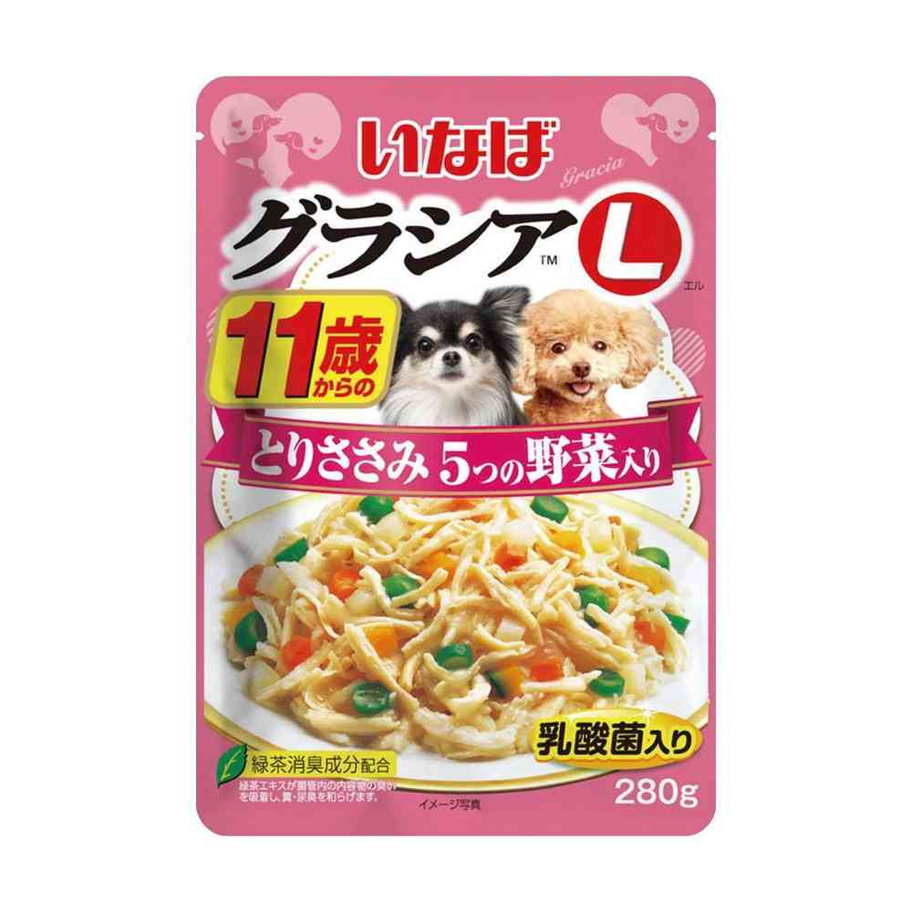 グラシアL 11歳からのとりささみ 5つの野菜入り 280g パッケージ表面