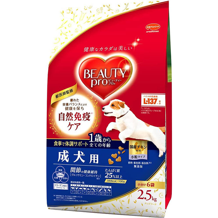 ビューティープロ ドッグ 成犬用 1歳から 2.5kgのパッケージ