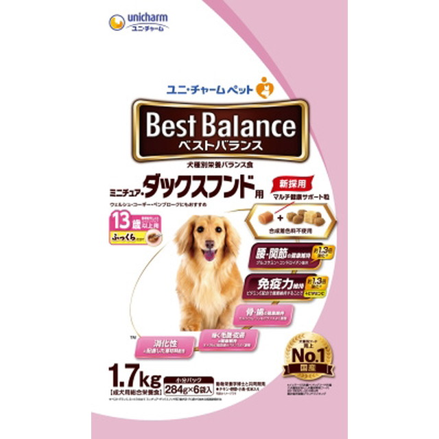ベストバランス ふっくら仕立て ミニチュア・ダックスフンド用 13歳以上用 1.7kgのパッケージ