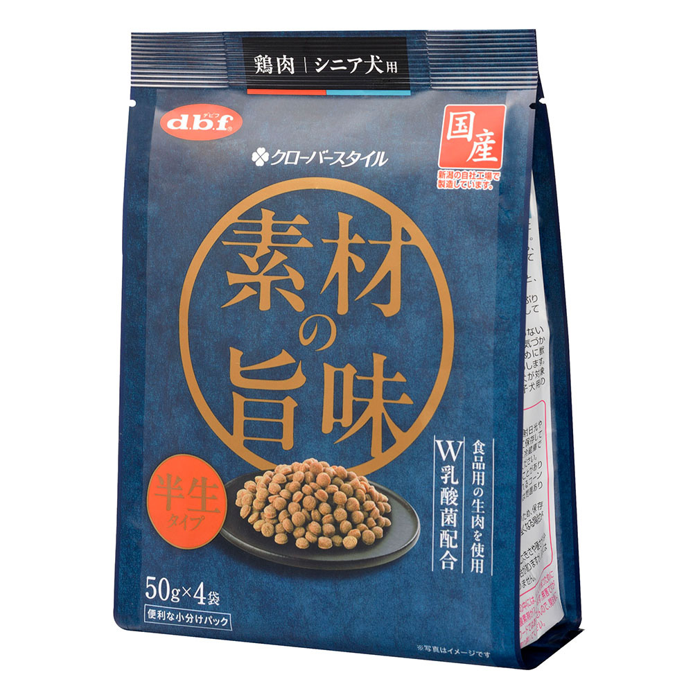 クローバースタイル 素材の旨味 鶏肉 シニア犬用 200gのパッケージ
