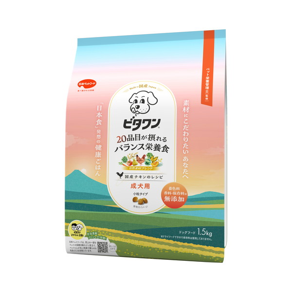 ビタワン 国産チキンのレシピ 成犬用 1.5kgのパッケージ